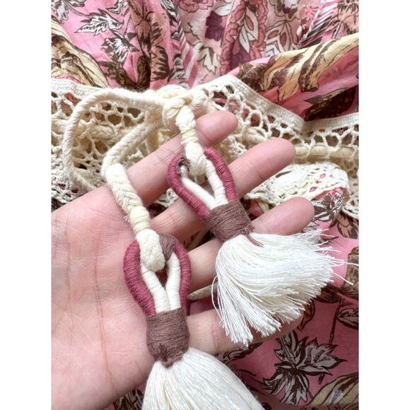 INTIMATELY FREE PEOPLE Watching Waves Pink Floral Cotton Voile Romper, Size S - Picture 13 of 16